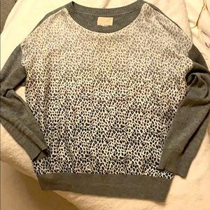 Band of Outsiders sweater with silk leopard print